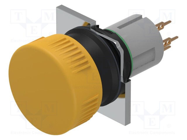 Switch: push-button; 16mm; Stabl.pos: 1; NC x2; yellow; none; IP65