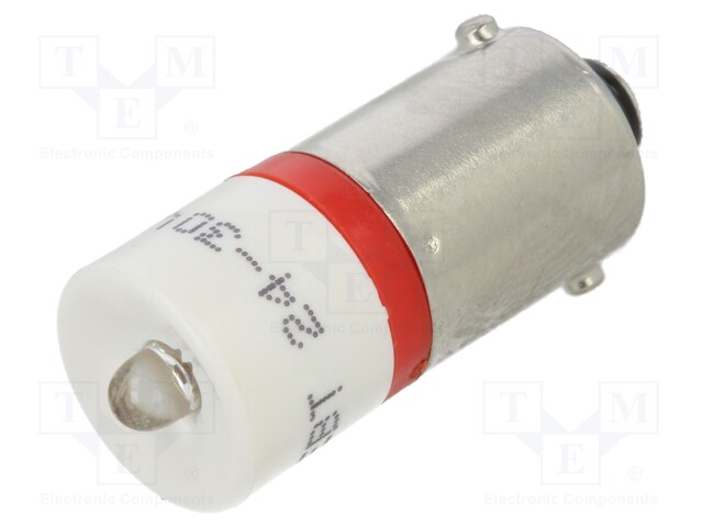 Indicator: LED; BA9S,T10; red; plastic; 24÷30VDC; -20÷60°C
