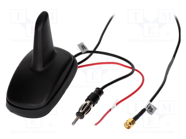 Antenna; SHARK; AM,FM,GPS; DIN,SMA-A; 12VDC; Kind: RG174