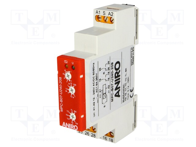 Timer; 0,1s÷100h; DPDT; 250VAC/8A; 12÷240VAC; 12÷240VDC; DIN; PIN: 9