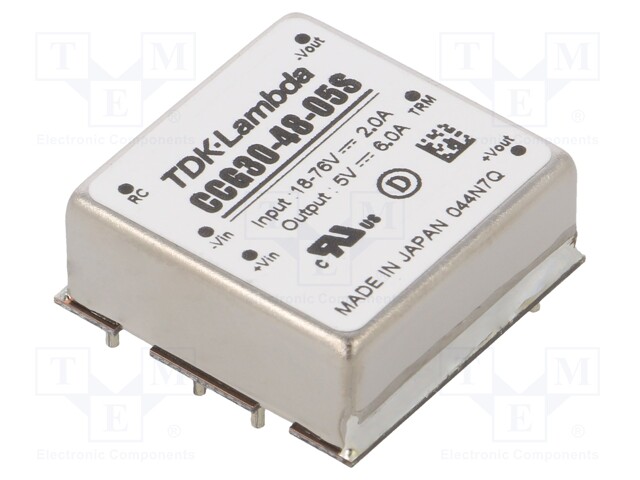 Converter: DC/DC; 30W; Uin: 18÷76V; 5VDC; Iout: 6A; 25.4x9.9x25.4mm