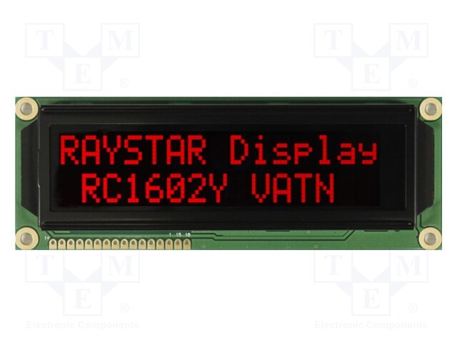 Display: LCD; alphanumeric; VA Negative; 16x2; 122x44x13.6mm; LED