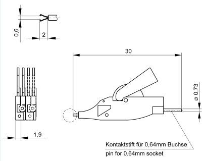 Measuring tip; yellow-green; Grip capac: 0.5÷0.8mm; 60VDC; 30VAC