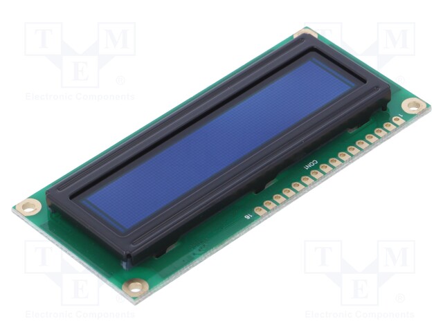 Display: OLED; alphanumeric; 16x2; Dim: 80x36x6.4mm; white