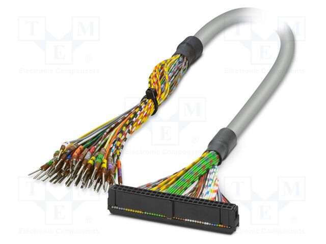 Ribbon cable with IDC connectors; IDC/FLK 50pin,wires; 1.5m