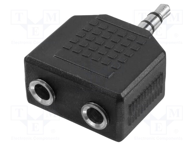 Jack 3.5mm socket x2,Jack 3.5mm plug; Colour: black