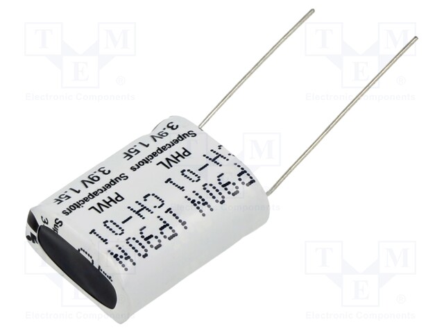 Supercapacitor; THT; 1.5F; 3.9VDC; -10÷30%; Body dim: 9x17.3x22mm