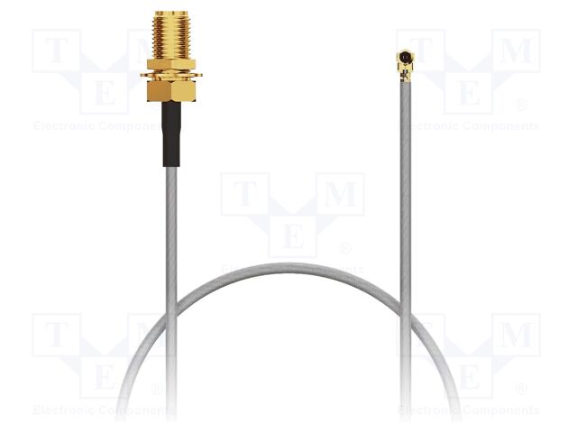 Cable; IPEX MHF,SMA female; grey; -40÷85°C; 0÷6GHz; 150mm; 50Ω
