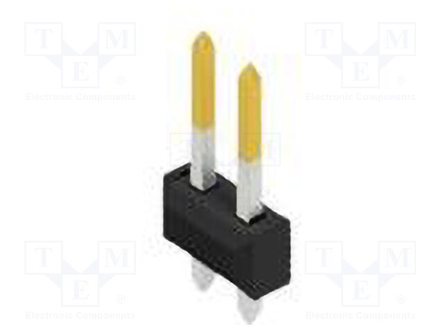 Connector: pin strips; pin header; male; PIN: 2; 2.54mm; THT; 2x1