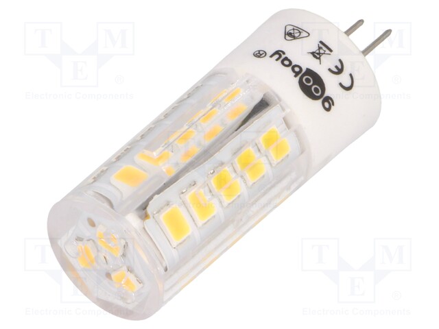 LED lamp; warm white; G4; 12VDC; 12VAC; 340lm; 3.5W; 280°; 2700K
