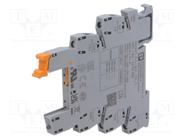 Relay Socket, DIN Rail, Screw, 5 VDC, PLC-BSC Series