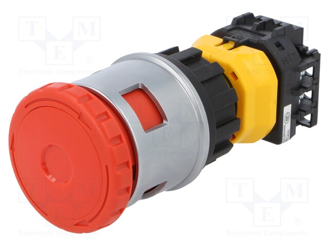 Switch: emergency stop; Stabl.pos: 2; NC x3; 30mm; red; IP65; Pos: 2