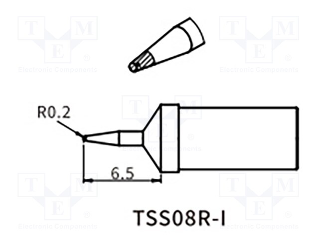 Tip; conical; 0.2mm; QUICK-TS8