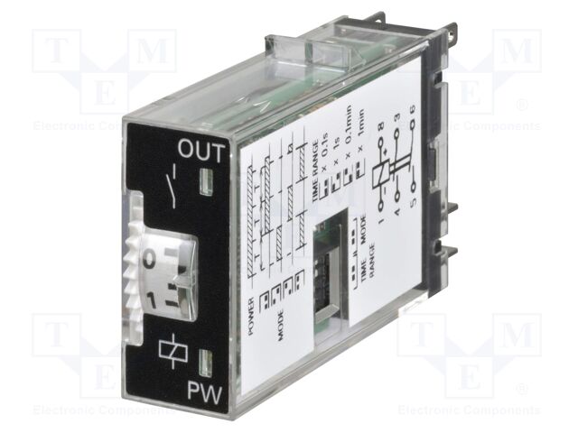 Timer; 0,1min÷10h; DPST-NO; 250VAC/3A; 12VDC; H3RN; socket; PIN: 6