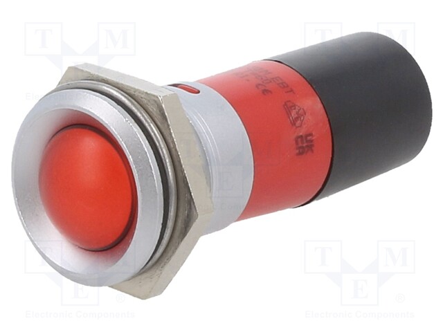 Indicator: LED; red; 230VAC; Ø22mm