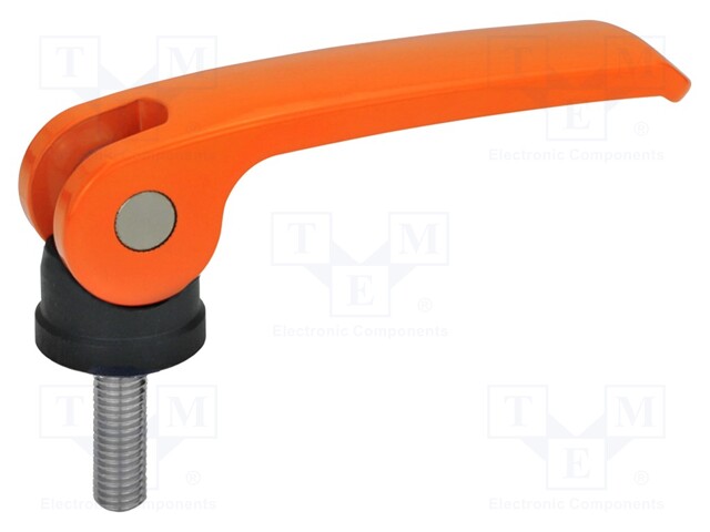 Lever; clamping; Thread len: 50mm; Lever length: 82mm; Body: orange