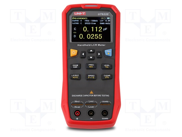 LCR meter; LCD 2,8"; 5 digits; R range: 0÷9.9999MΩ; 0÷99.999mF