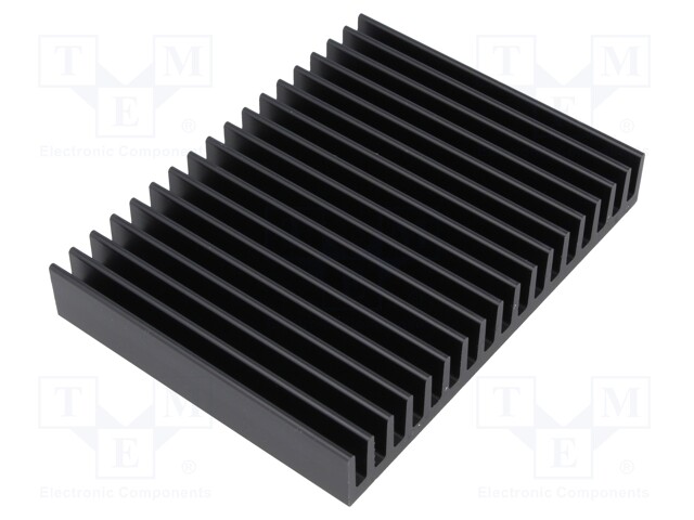 Heatsink: extruded; grilled; black; L: 75mm; W: 100mm; H: 15mm