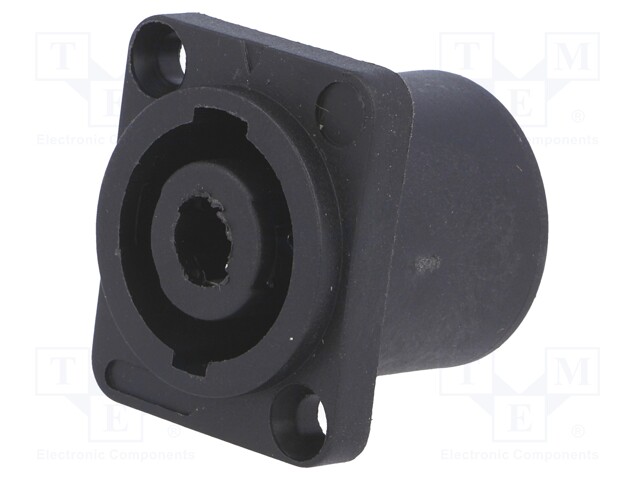Socket; loudspeaker; male; with flange; PIN: 4; for panel mounting