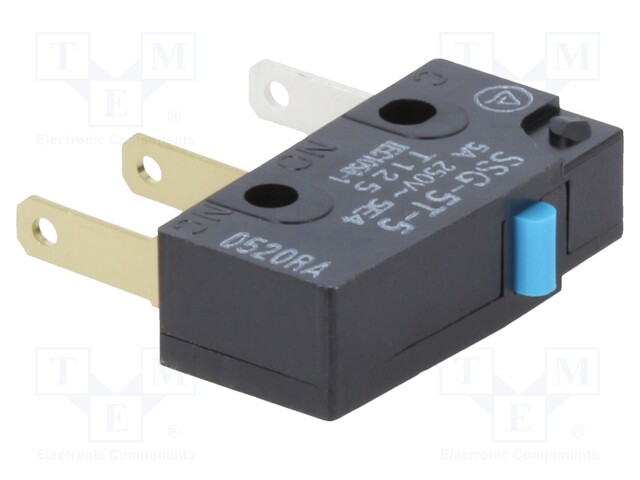 Microswitch SNAP ACTION; without lever; SPDT; 5A/125VAC; ON-(ON)