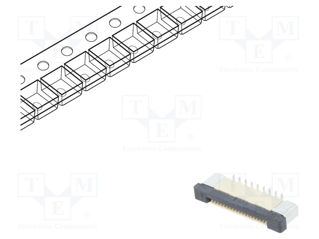 Connector: FFC (FPC); vertical; PIN: 18; ZIF; SMT; 500mA; tinned