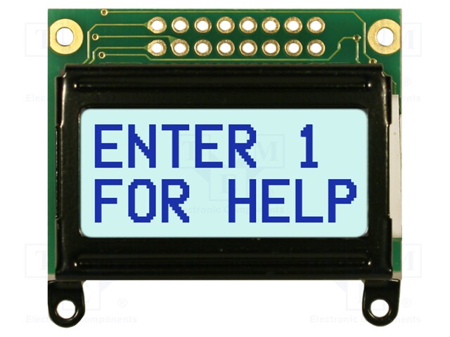 Display: LCD; alphanumeric; STN Positive; 8x2; gray; LED; PIN: 16