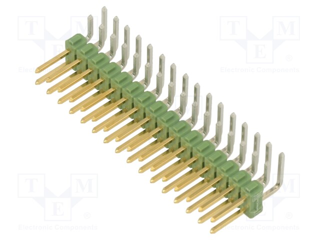 Pin header; pin strips; AMPMODU MOD II; male; PIN: 32; angled 90°