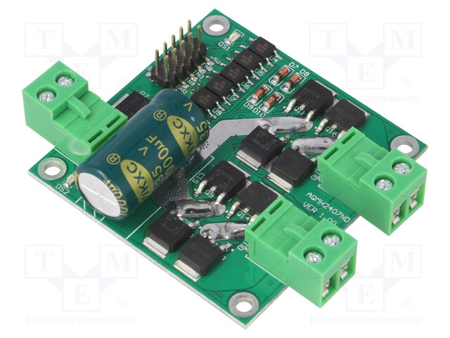DC-motor driver; Icont out per chan: 7A; Uin mot: 7÷24V; 55x55mm