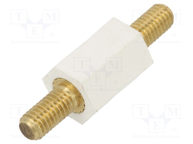 Insulating sleeve; hexagonal; M5; L: 15mm; Spanner: 10mm; UL94V-2