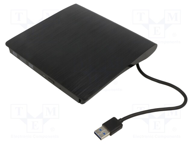 External DVD drive; black; USB A; USB 3.0; 146x145x16mm