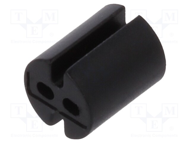 Spacer sleeve; LED; Øout: 4mm; ØLED: 3mm; L: 4.8mm; black; UL94V-0