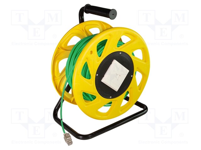 Wire; S/FTP; 7; solid; Cu; PUR; green; 60m; Kit: plastic reel,cable