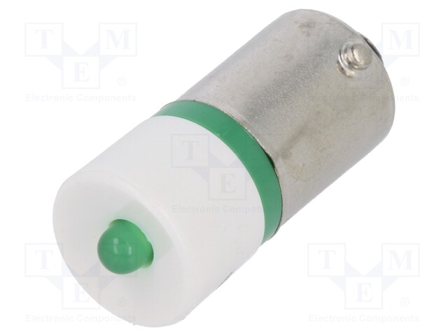 LED lamp; green; BA9S; 130VAC