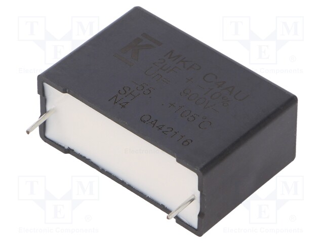 Capacitor: polypropylene; DC-Link; 2uF; ESR: 19.4mΩ; THT; ±10%; 5.9A