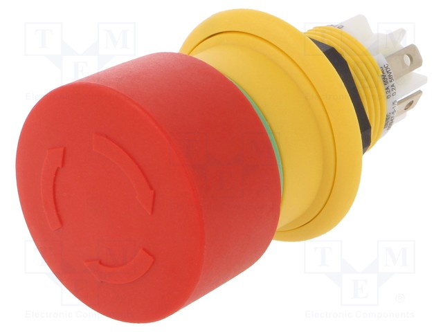 Switch: emergency stop; Stabl.pos: 2; NC + NO; 16mm; red; none