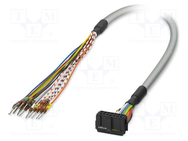 Ribbon cable with IDC connectors; IDC/FLK 14pin,wires; 1.5m