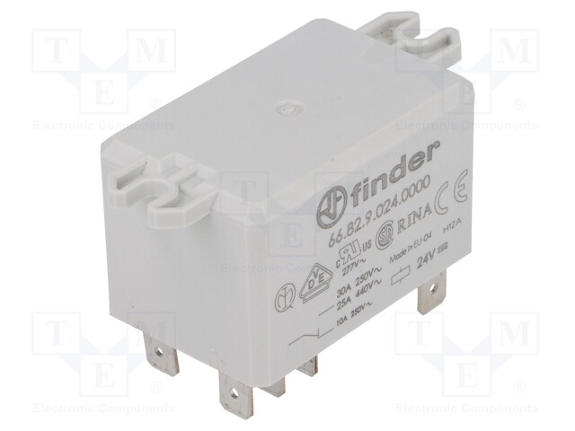 Relay: electromagnetic; DPDT; Ucoil: 24VDC; Icontacts max: 30A