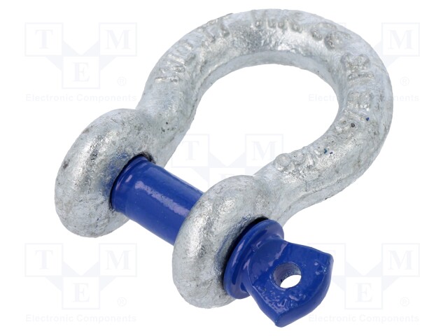 Dee shackle; steel; for rope; zinc; Size: 10mm,3/8"