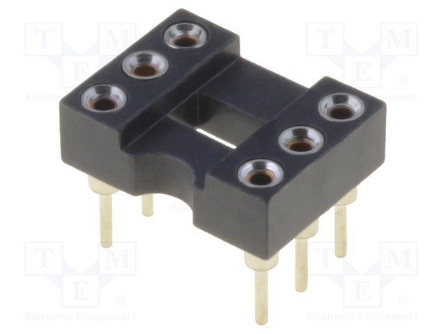 Socket: DIP; PIN: 6; Pitch: 2.54mm; precision; THT; gold-plated; 1A
