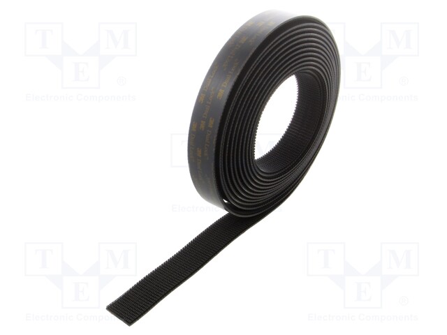 Tape: hook and loop; W: 25mm; L: 5m; Thk: 5700um; acrylic; black