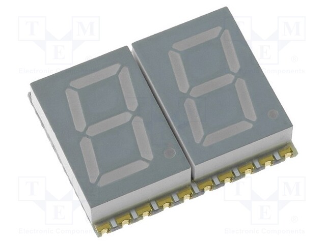 Display: LED; 7-segment; 10.16mm; 0.4"; No.char: 2; green; 1.9÷7mcd