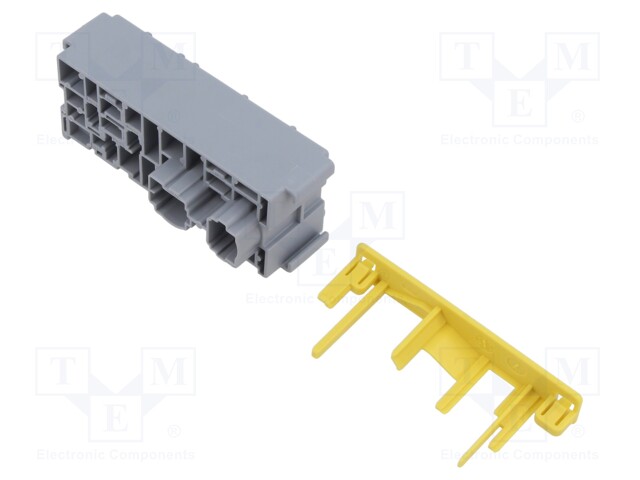 Fuse acces: case; push-in; Body: grey; ways: 2; Mat: PA66; Kit: holder