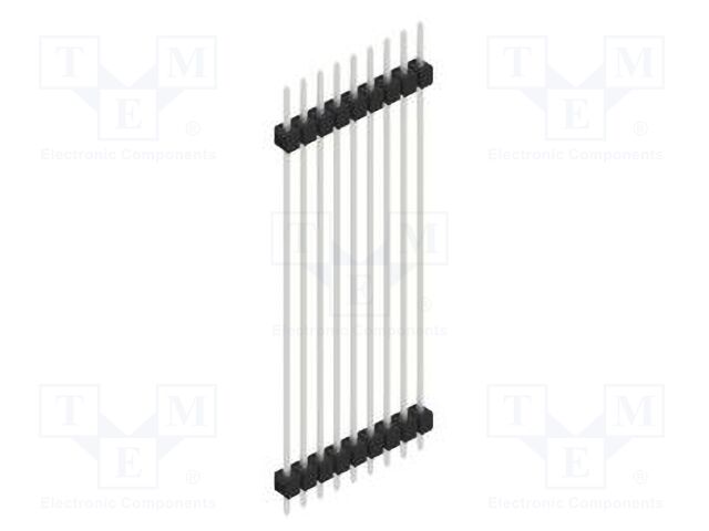 Connector: pin strips; pin header; male; PIN: 9; 2.54mm; THT; 1x9
