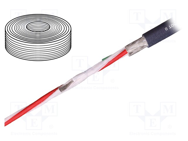 Wire: data transmission; chainflex® CFROBOT8; 4x2x0,14mm2; PUR