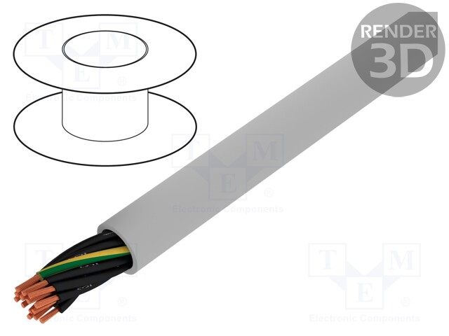 Wire; JZ-602; 5G1mm2; unshielded; 600V; Cu; stranded; grey