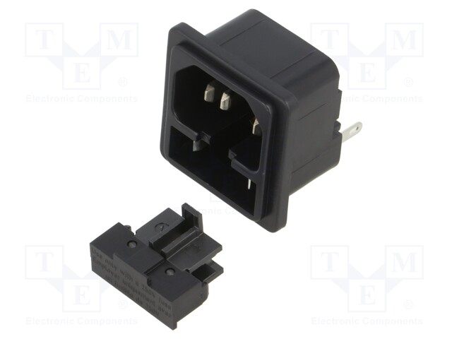 Connector: AC supply; socket; male; 10A; 250VAC; IEC 60320; C14 (E)