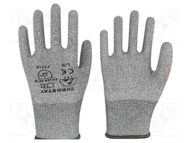 Protective gloves; ESD; XL; Features: dissipative; IEC 61340-5-1