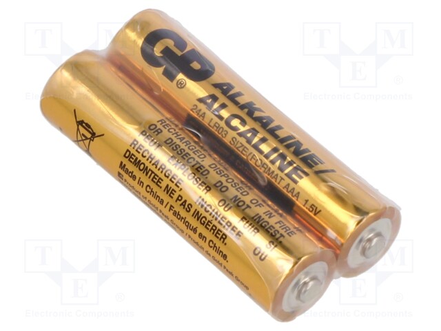 Battery: alkaline; 1.5V; AAA; non-rechargeable; 2pcs.