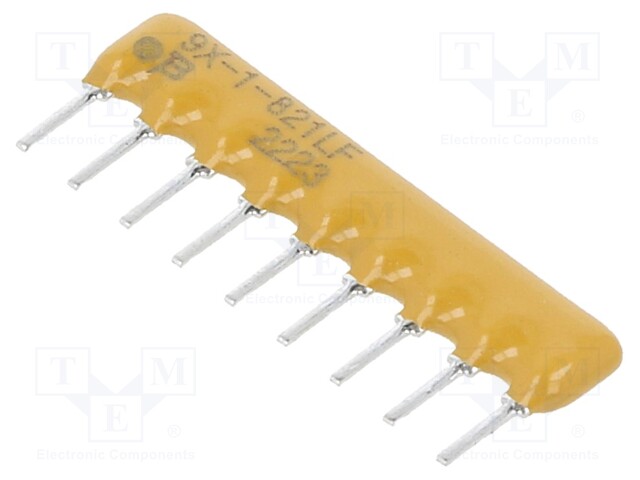 Fixed Network Resistor, 820 ohm, 4600X Series, 8 Elements, Bussed, SIP, 9 Pins