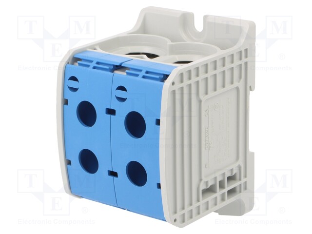 Splice terminal: rail; STB; 185mm2; ways: 1; terminals: 4; blue; TS35